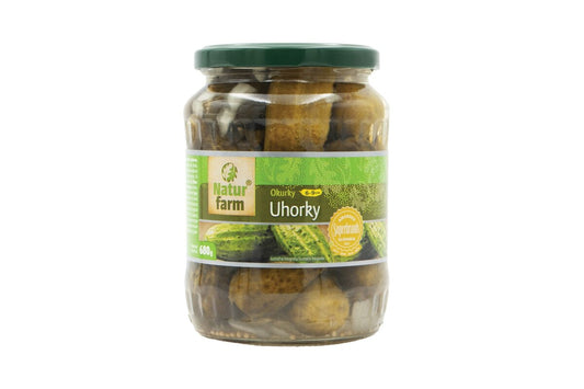 Uhorky v sladkokyslom náleve 680 g (6-9cm) 16-8